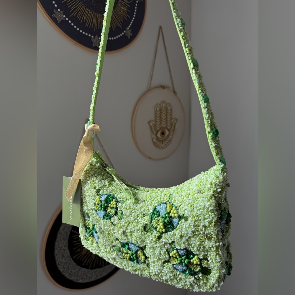 Viral Vera Bradley Beaded Turtle Green Shoulder Bag